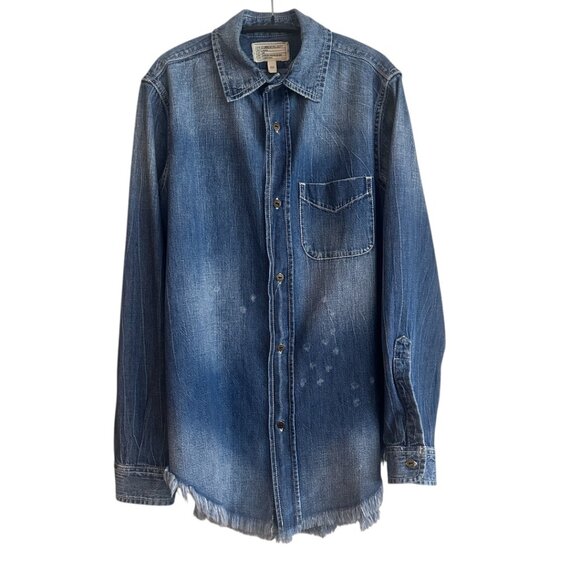 Current/Elliott blue denim shirt. Ombre with nice details! Size XS. - Picture 1 of 11